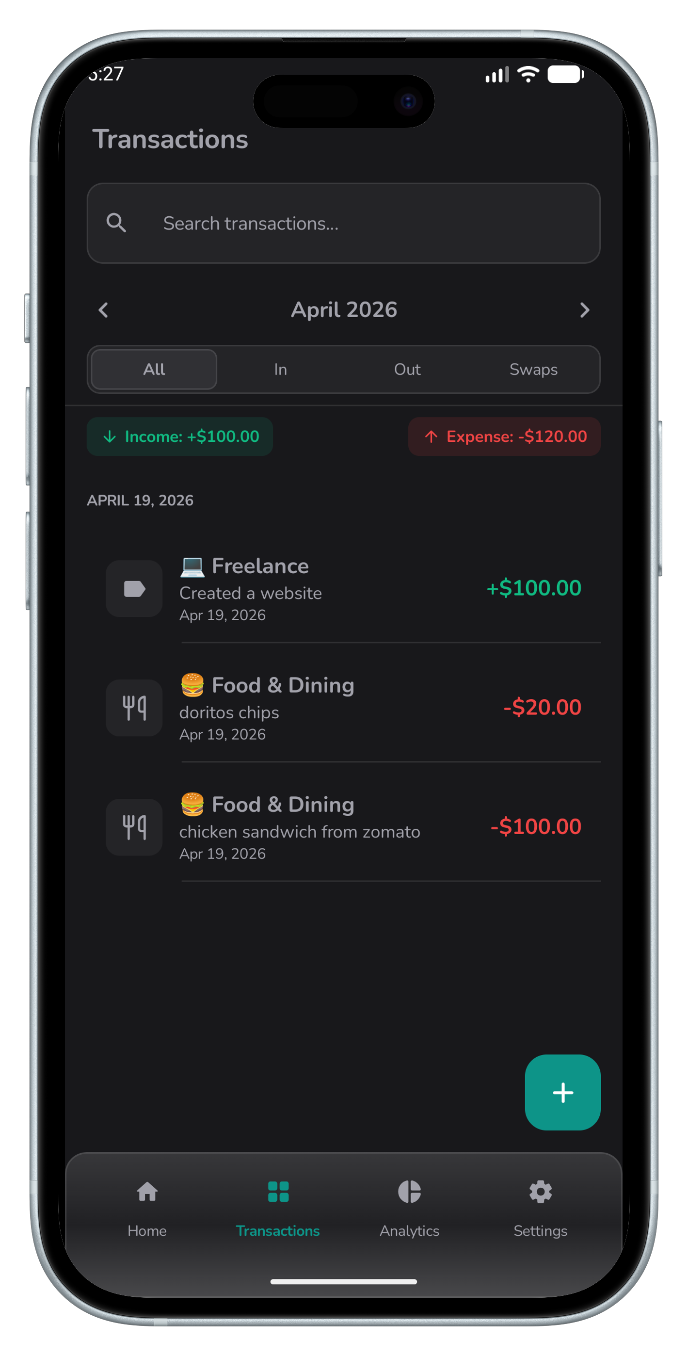Lumea transaction list